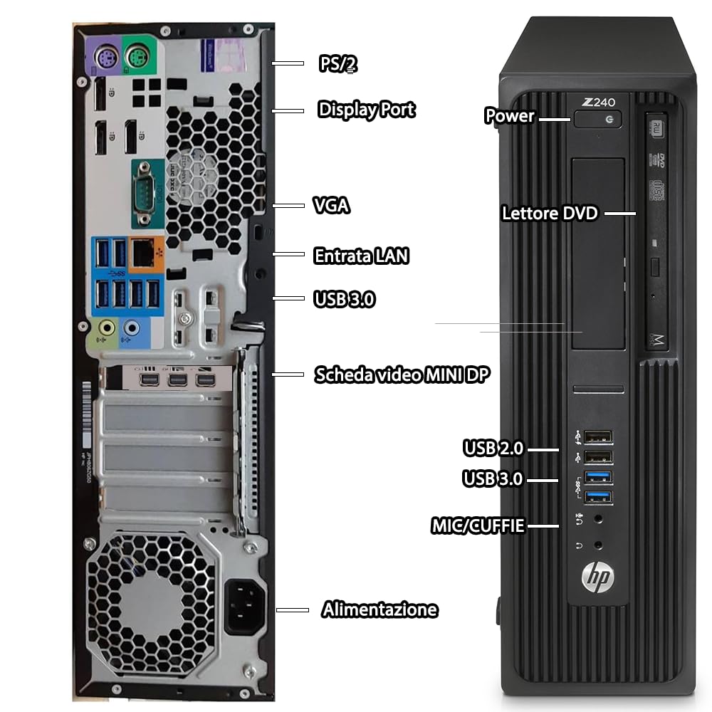 HP Workstation Z240 SFF PC Computer Desktop, Processore core i7